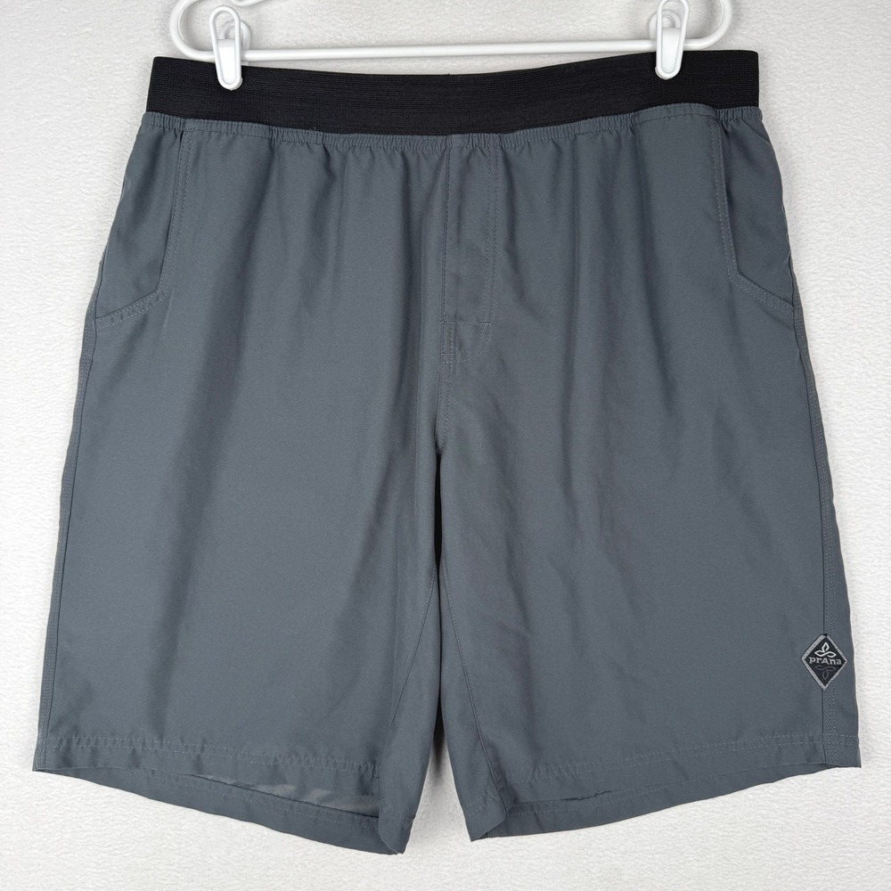 Prana Mojo Shorts Mens XXL Gray Lightweight Elastic Waist Gorpcore M3MOJO110